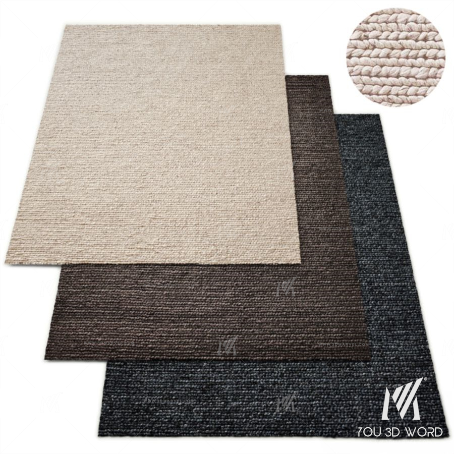 Hand-Braided Textured Wool Rug RH Collection